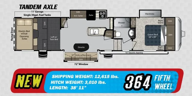 Keystone Carbon 364 floor plan