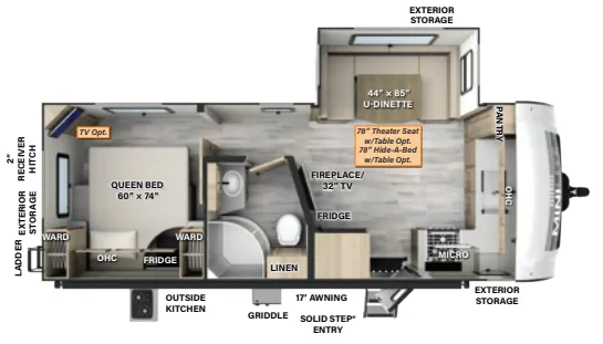 Forest River Rockwood Mini Lite 2506S floor plan