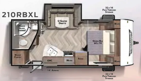 Forest River Wildwood X-Lite 210RBXL floor plan