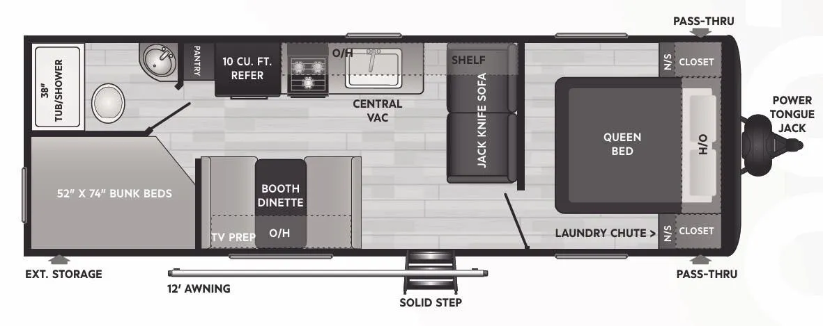 2023 Keystone Hideout 25BHN - Floor plan