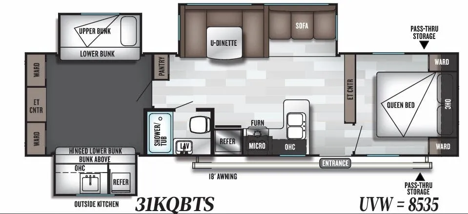 Forest River Salem 31KQBTS floor plan
