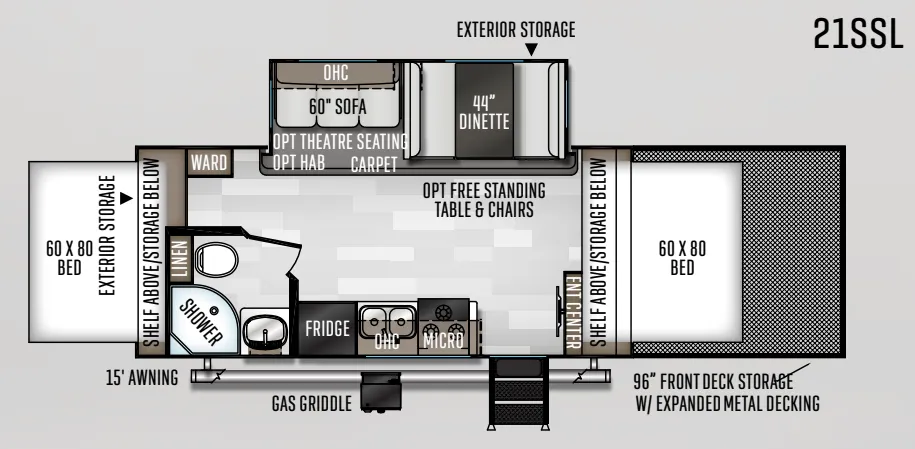 Forest River Rockwood Roo 21SSL floor plan