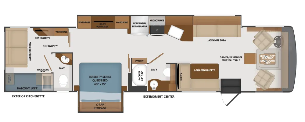 2024 Fleetwood Fortis 36Y - Floor plan