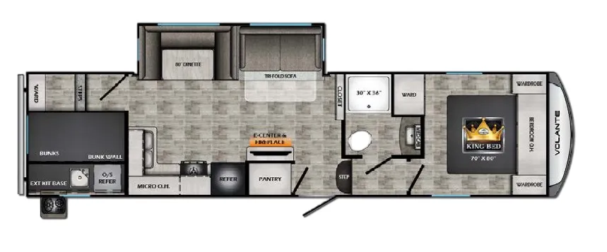 CrossRoads Volante 295BH floor plan