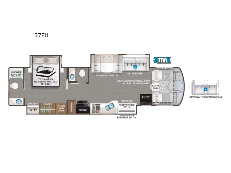 2022 Thor Motor Coach Challenger 37FH - Floor plan