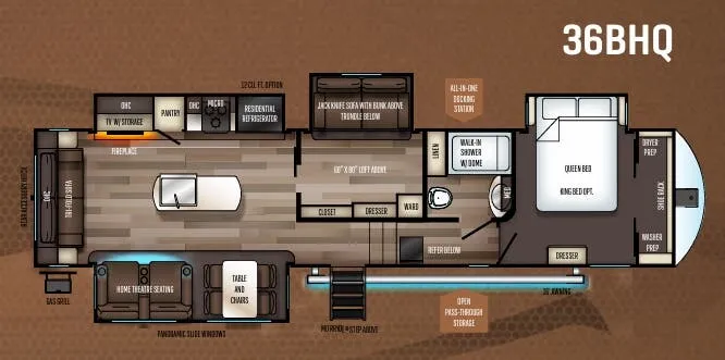 2020 Forest River Sabre 36BHQ floor plan