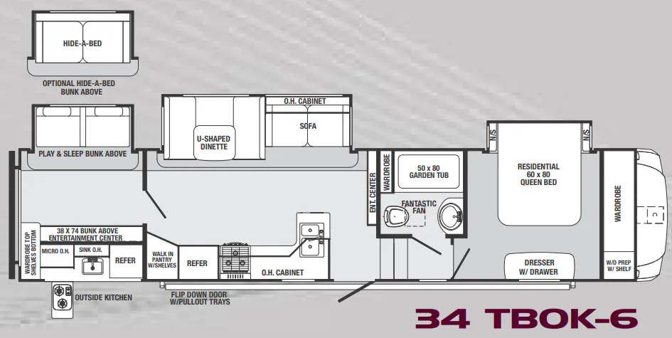 Forest River Sabre 34 TBOK floor plan