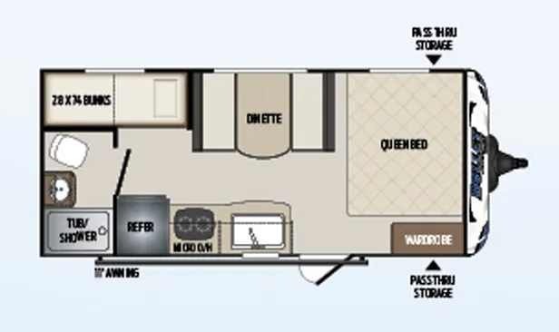 Keystone Bullet Crossfire 1700BH floor plan