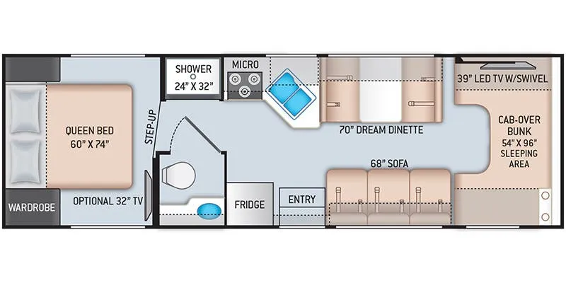 2023 Thor Motor Coach Four Winds 28A floor plan