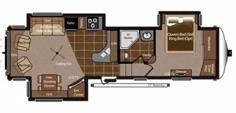 2013 Keystone Montana 3100RL - Floor plan