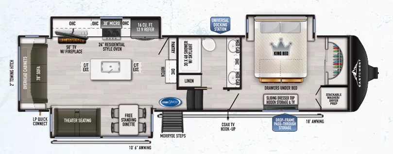 East to West Ahara 365RL floor plan