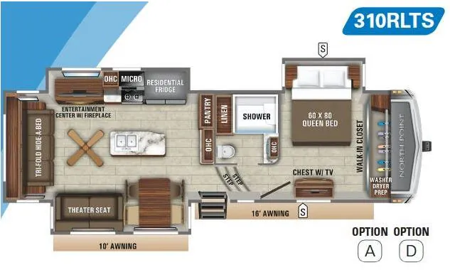 2020 Jayco North Point 310RLTS - Floor plan