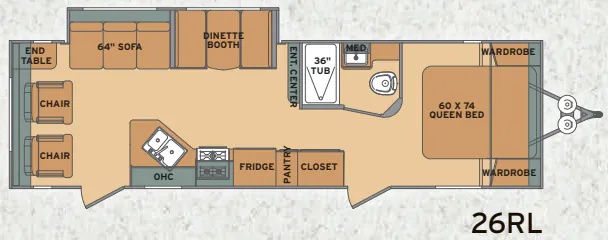 Shasta Oasis 26RL floor plan