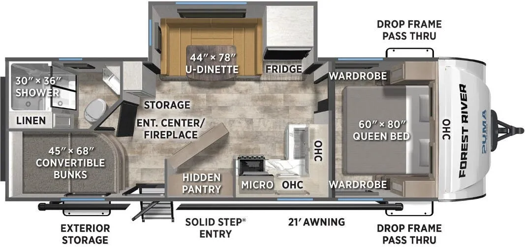 Forest River Puma Tracks 2430BHS floor plan