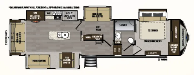 Keystone Avalanche 365MB floor plan