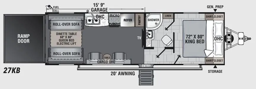 Forest River Work and Play 27KB floor plan
