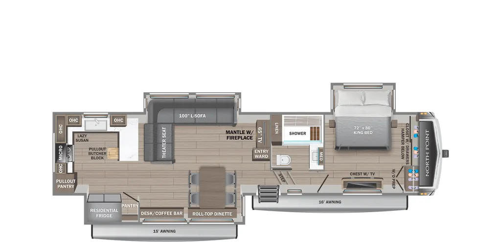 2026 Jayco North Point 365RKTS floor plan