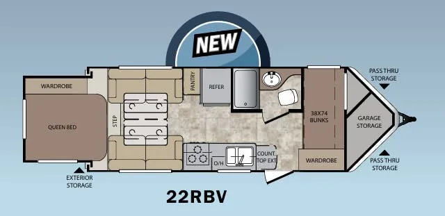 Keystone Cougar XLite 22RBV floor plan