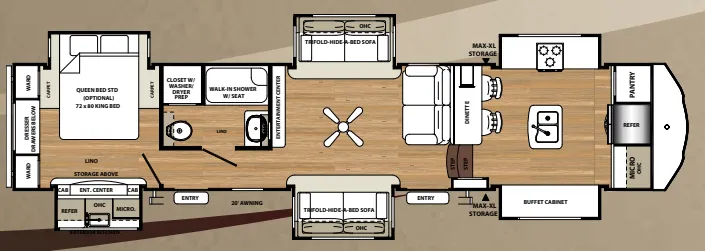 Forest River Sandpiper 38FKOK floor plan