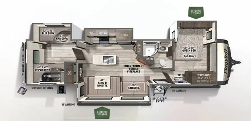 Forest River Flagstaff Classic 832BWS floor plan