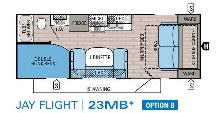 Jayco Jay Flight 23MB floor plan