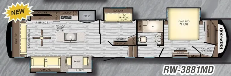 CrossRoads Redwood 3881MD floor plan