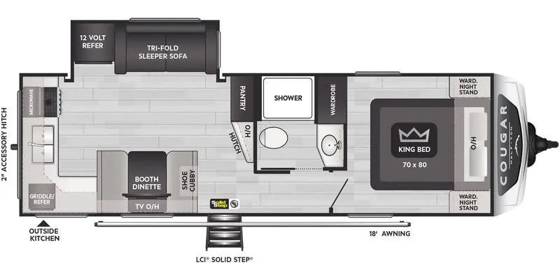 2024 Keystone Cougar Half-Ton 25MLEWE - Floor plan