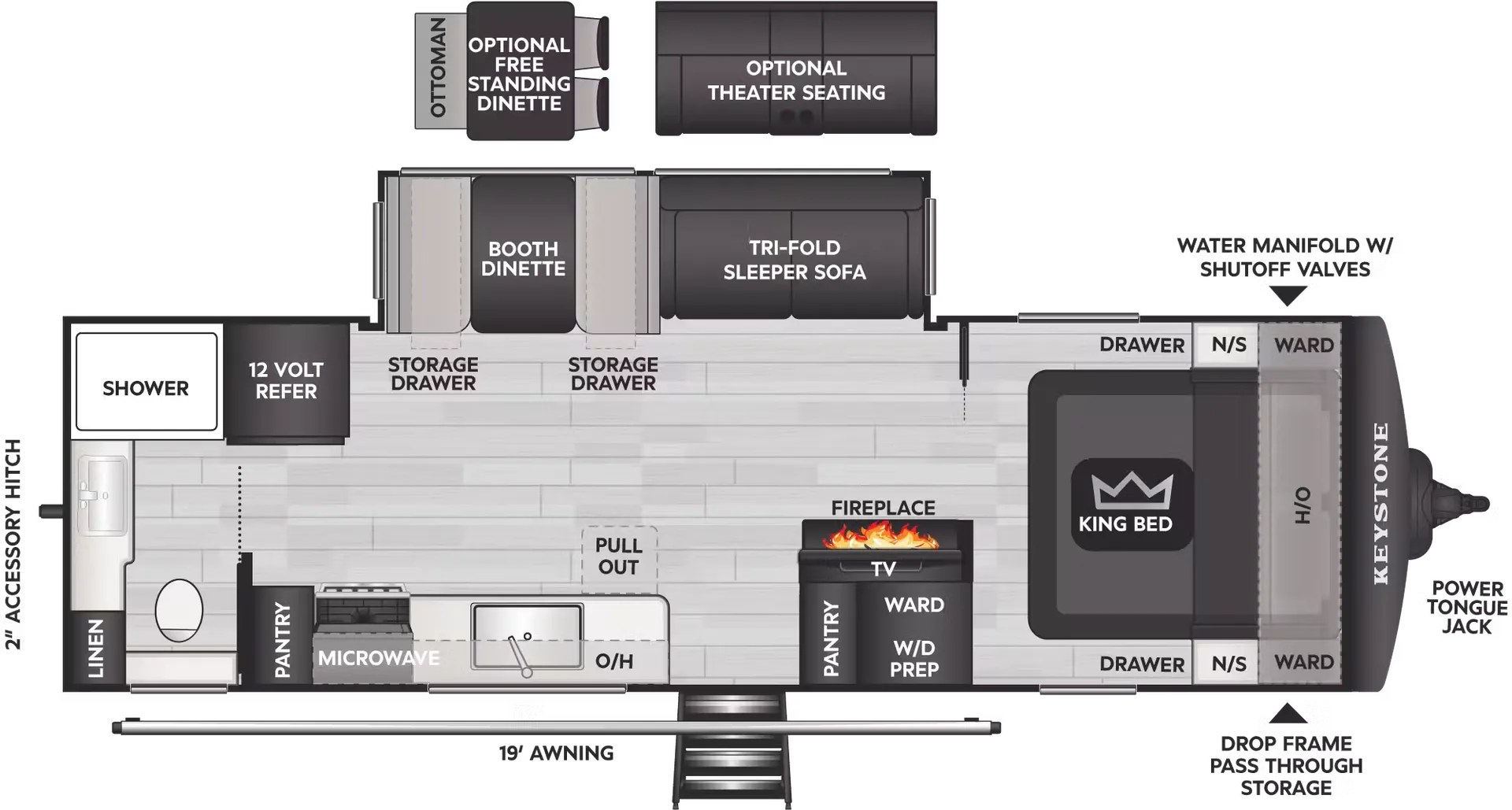 2027 Keystone Cougar Half Ton 26LBW - Floor plan