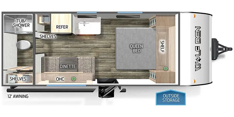 Forest River Cherokee Wolf Den 17EV floor plan