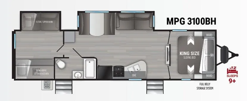Cruiser RV MPG 3100BH floor plan