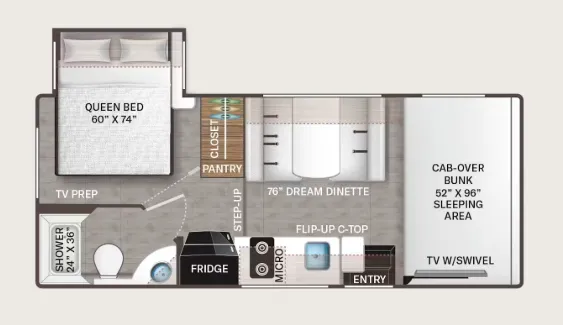 Thor Motor Coach Freedom Elite 22HZ floor plan