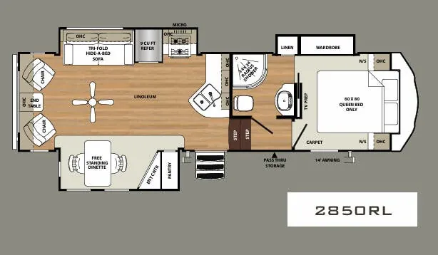 Forest River Sandpiper HT 2850RL floor plan