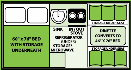 Aliner Classic Permanent Bed floor plan