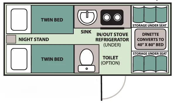 Aliner Expedition TWIN BED floor plan
