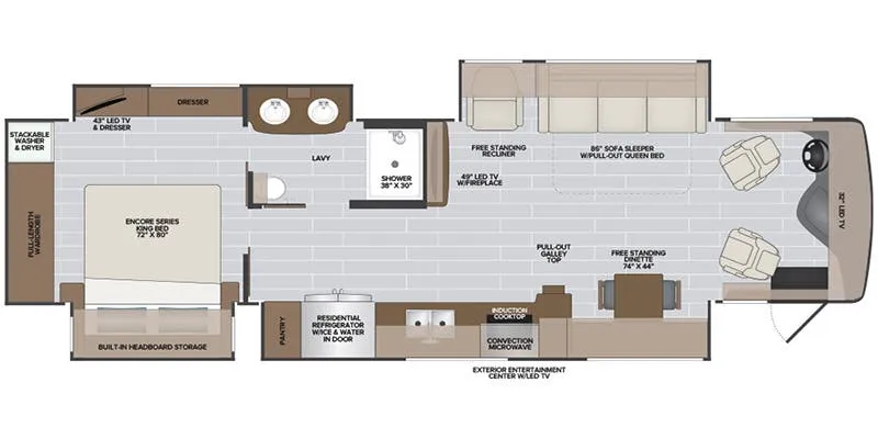 Holiday Rambler Navigator 38F floor plan