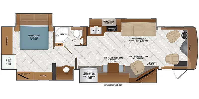 Fleetwood Pace Arrow LXE 37R floor plan