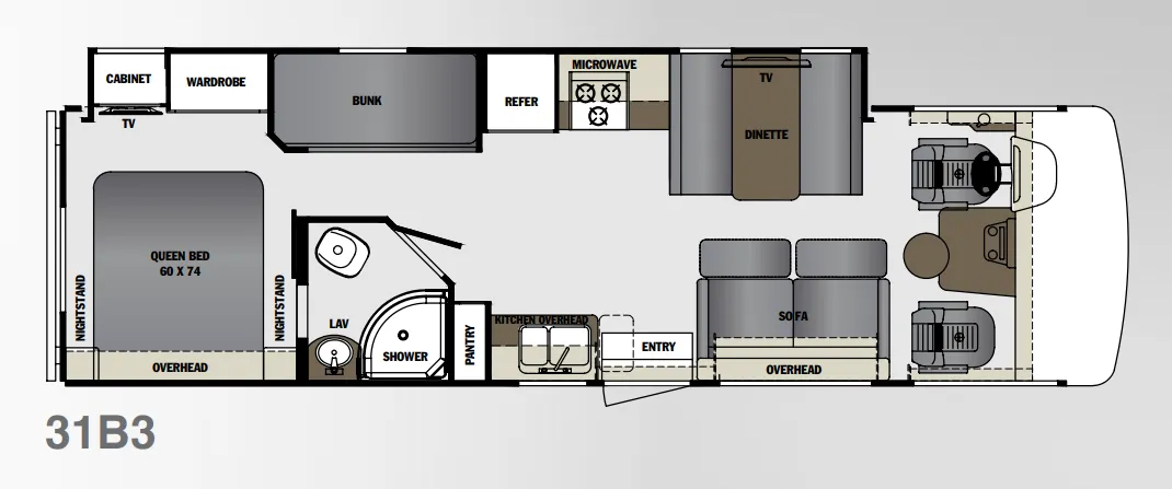 Forest River Georgetown 3 Series GT3 31B3 floor plan