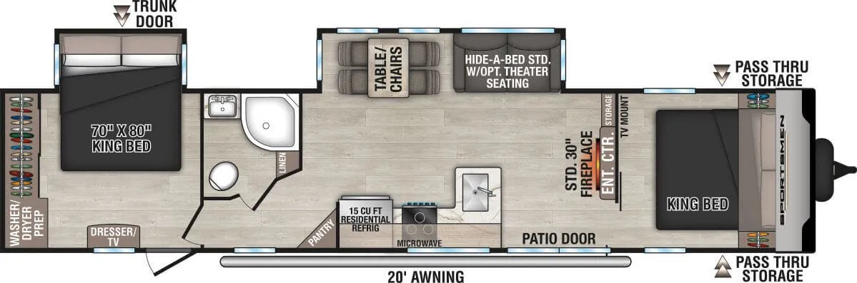 K-Z Sportsmen 362DB floor plan