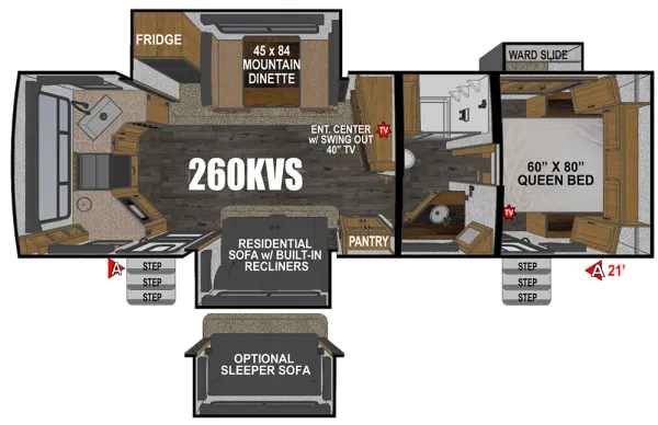 2026 Outdoors RV Black Stone Mountain Series 260KVS floor plan