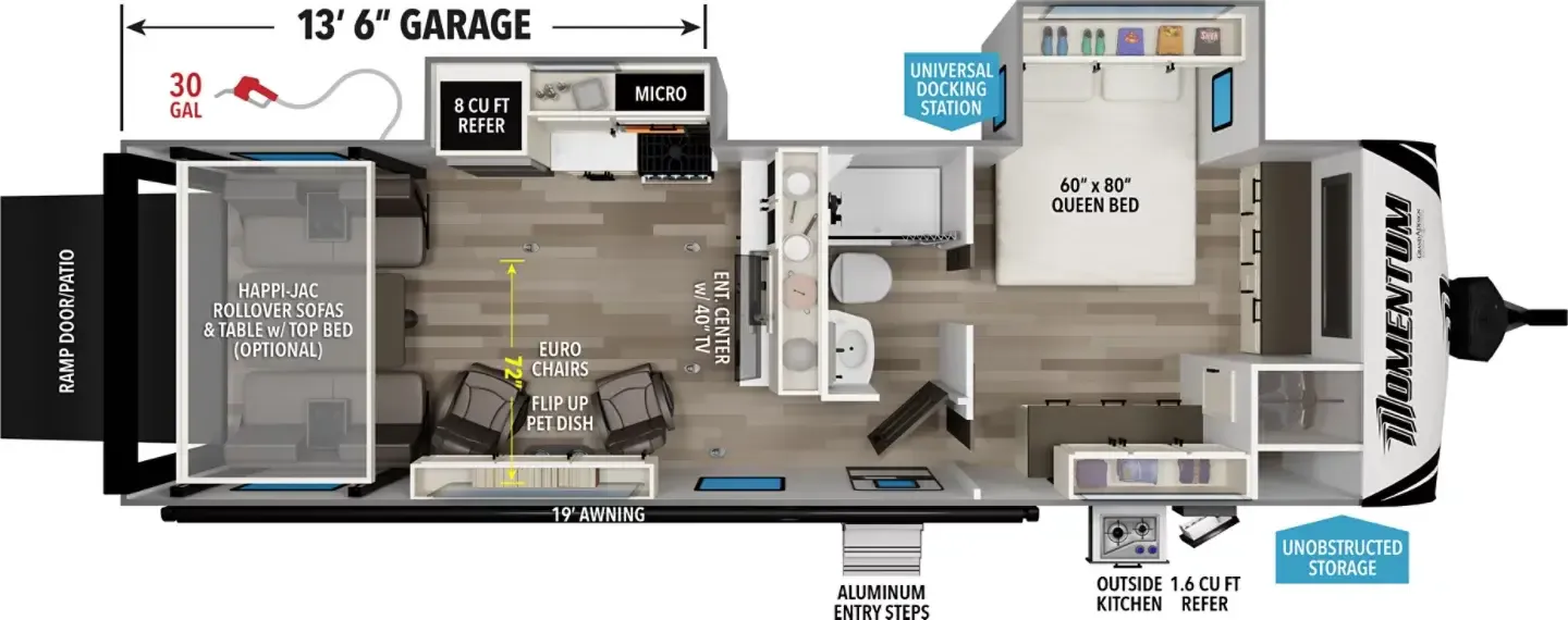 Grand Design Momentum G-Class 25G floor plan