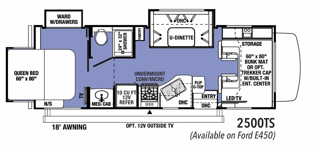 Forest River Sunseeker Classic 2500TS floor plan