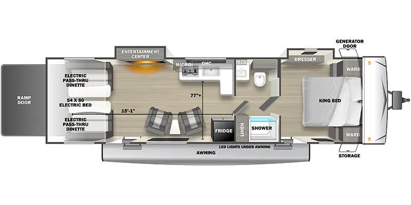 Forest River Shockwave 2600RLT floor plan