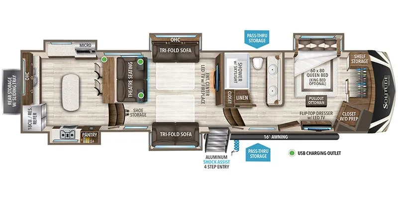 2021 Grand Design Solitude 390RK - Floor plan