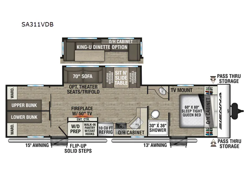 2026 Venture RV Sienna SA311VDB - Floor plan