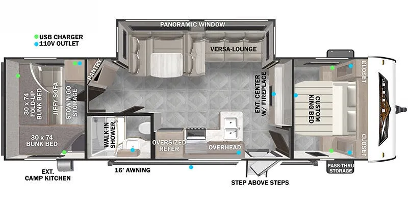2023 Forest River Wildwood X-Lite 273QBXL - Floor plan