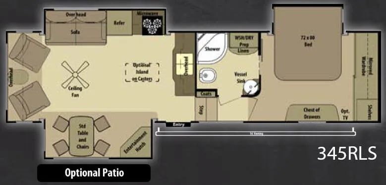 Highland Ridge Open Range 345RLS floor plan