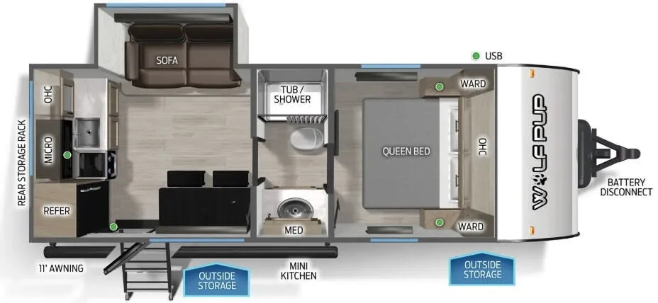 Forest River Cherokee Wolf Pup Black Label 17SCBL floor plan