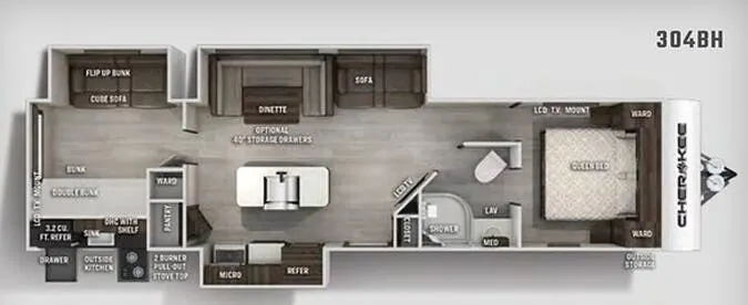 Forest River Cherokee 304BH floor plan