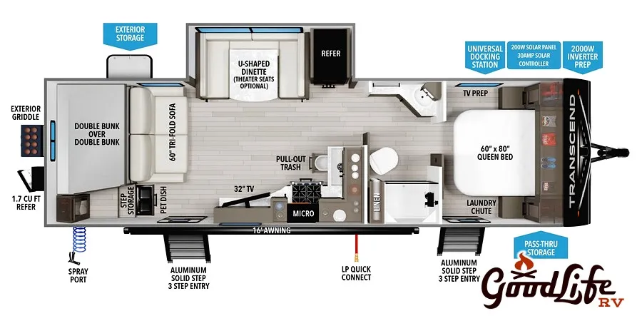 2026 Grand Design Transcend 265BHT - Floor plan