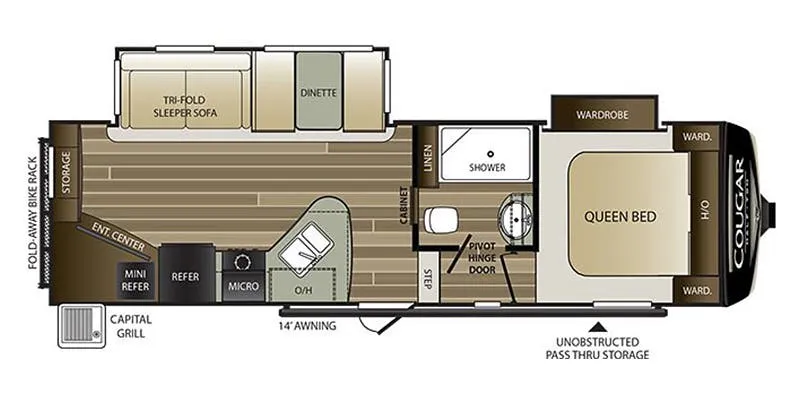 2019 Keystone Cougar Half-Ton 25RES floor plan